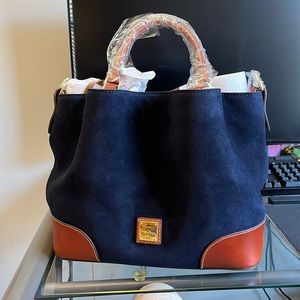 Dooney & Bourke Navy Blue suede material bucket styleNWT
